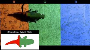 Investigadores crean camaleón-robot con la capacidad de cambiar su coloración según el entorno (suelo). 1 Investigadores crean camaleón-robot - Investigadores crean camaleón-robot