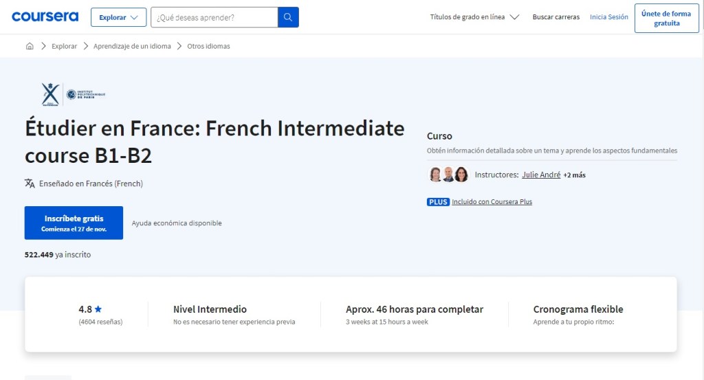 Curso de francés gratuito: aprende fácil y divertidamente