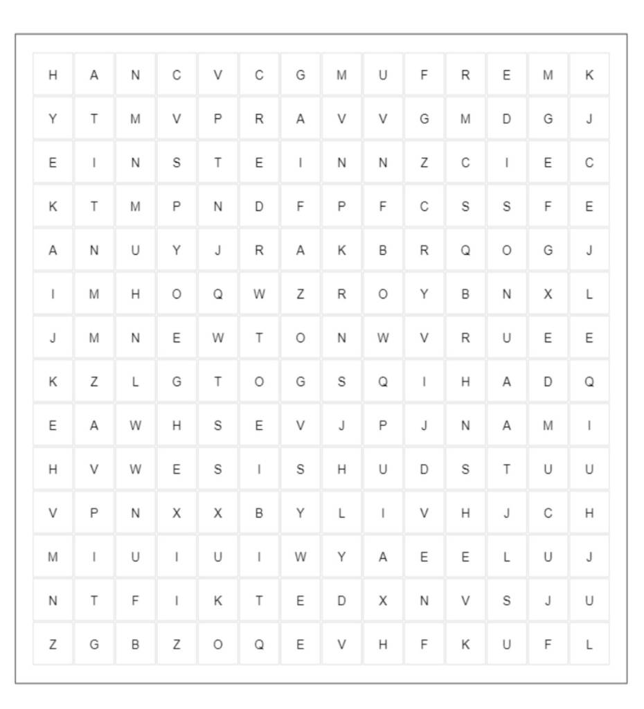 DESAFÍO: ¿Eres capaz de encontrar a los Científicos en la Sopa de Letras?