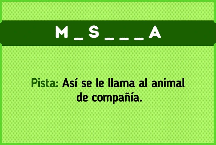 RETO AVANZADO: Descubre las 5 palabras lo más rápido que puedas