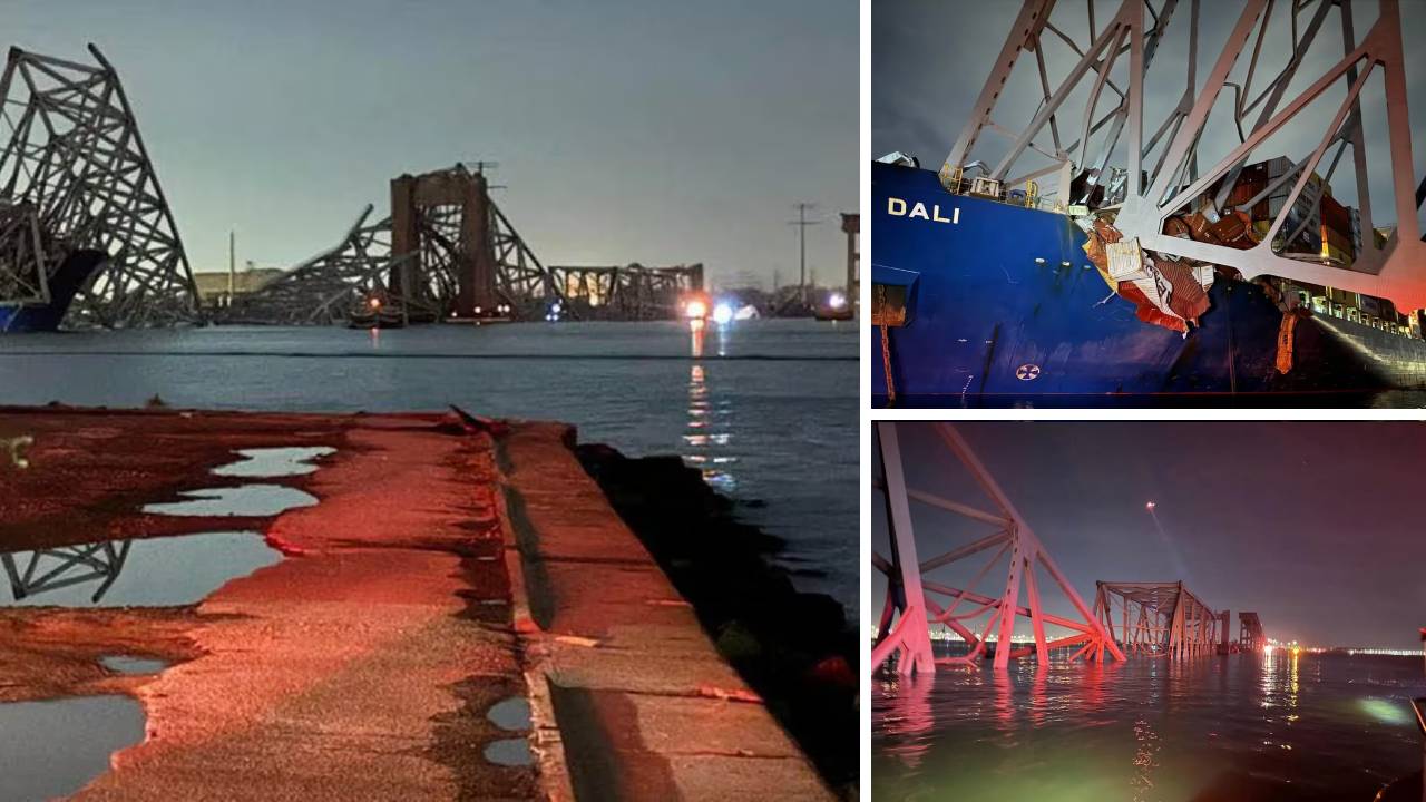 El mayor Puente de Baltimore se derrumba tras colisión de un buque: Imágenes impactantes