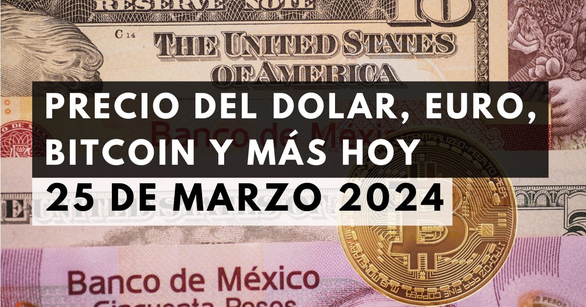 Precio del dólar, euro, Bitcoin y más: Tipo de cambio hoy 25 de marzo de 2024