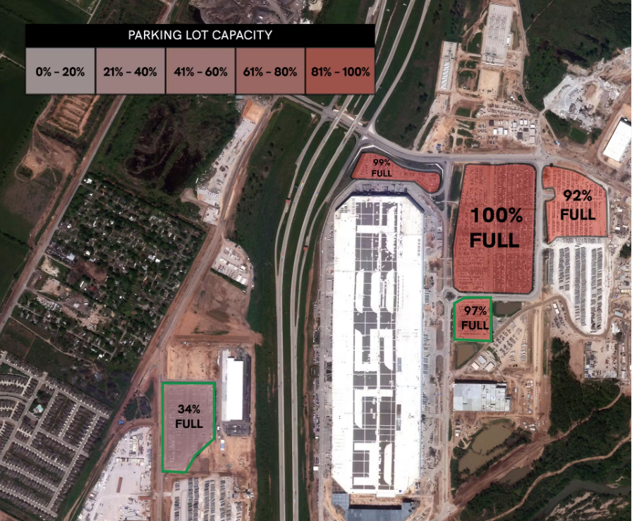 Tesla acumula tantos autos sin vender en Estados Unidos que son visibles desde el espacio