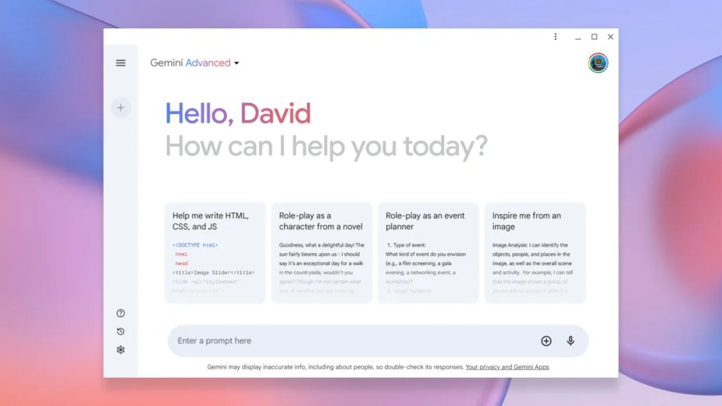 Estas son las herramientas de Gemini IA integradas en Chromebooks 5 Gemini en la pantalla de inicio