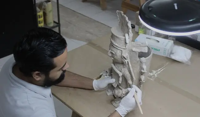 piezas prehispánicas encontradas en la ruta del Tren Maya