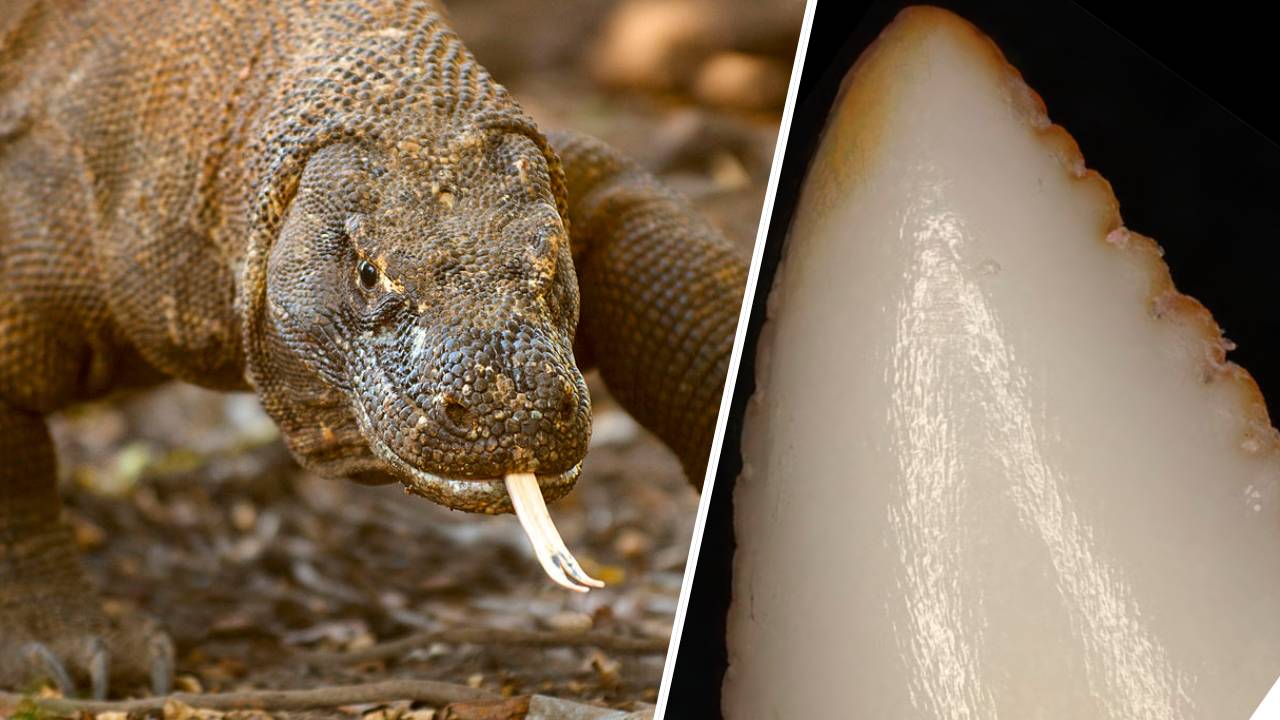 Descubren que Dragones de Komodo tienen los dientes revestidos de hierro