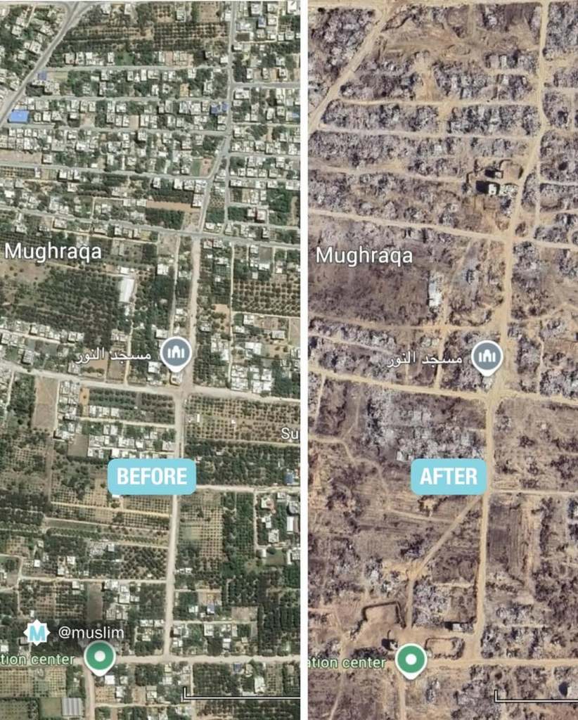 Google Maps actualizó imágenes satelitales de Gaza y la devastación es innegable