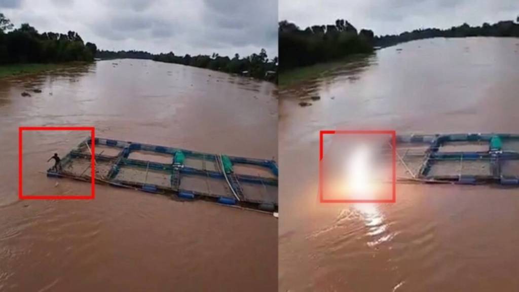 Tragedia en Tailandia: un hombre muere electrocutado al intentar asegurar una balsa fuera de control